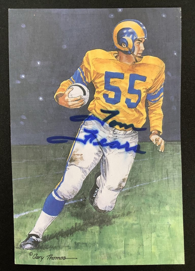 Tom Fears Signed GLAC Goal Line Art Card Football Autograph LA Rams HOF JSA