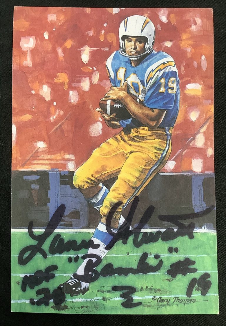 Lance Alworth Signed GLAC Goal Line Art Card Football Autograph Chargers HOF JSA