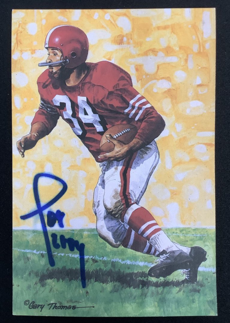 Joe Perry Signed GLAC Goal Line Art Card Autograph DAMAGED 49ers Colts HOF JSA