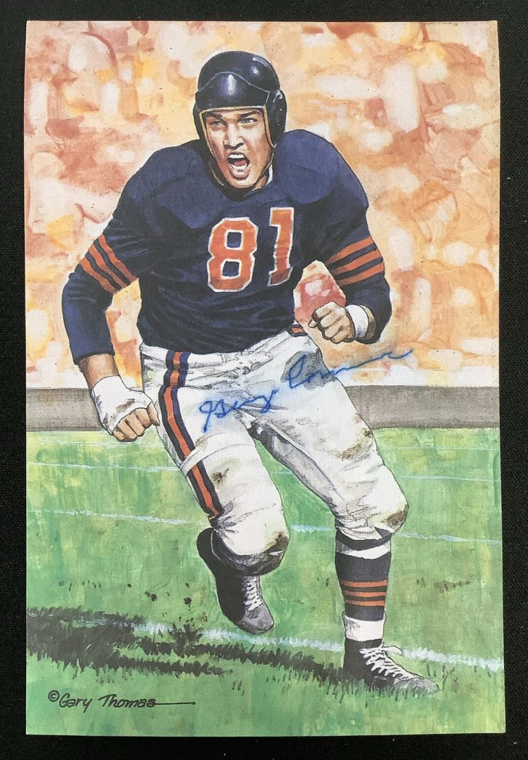 George Connor Signed GLAC Goal Line Art Card Football Autograph Bears HOF JSA