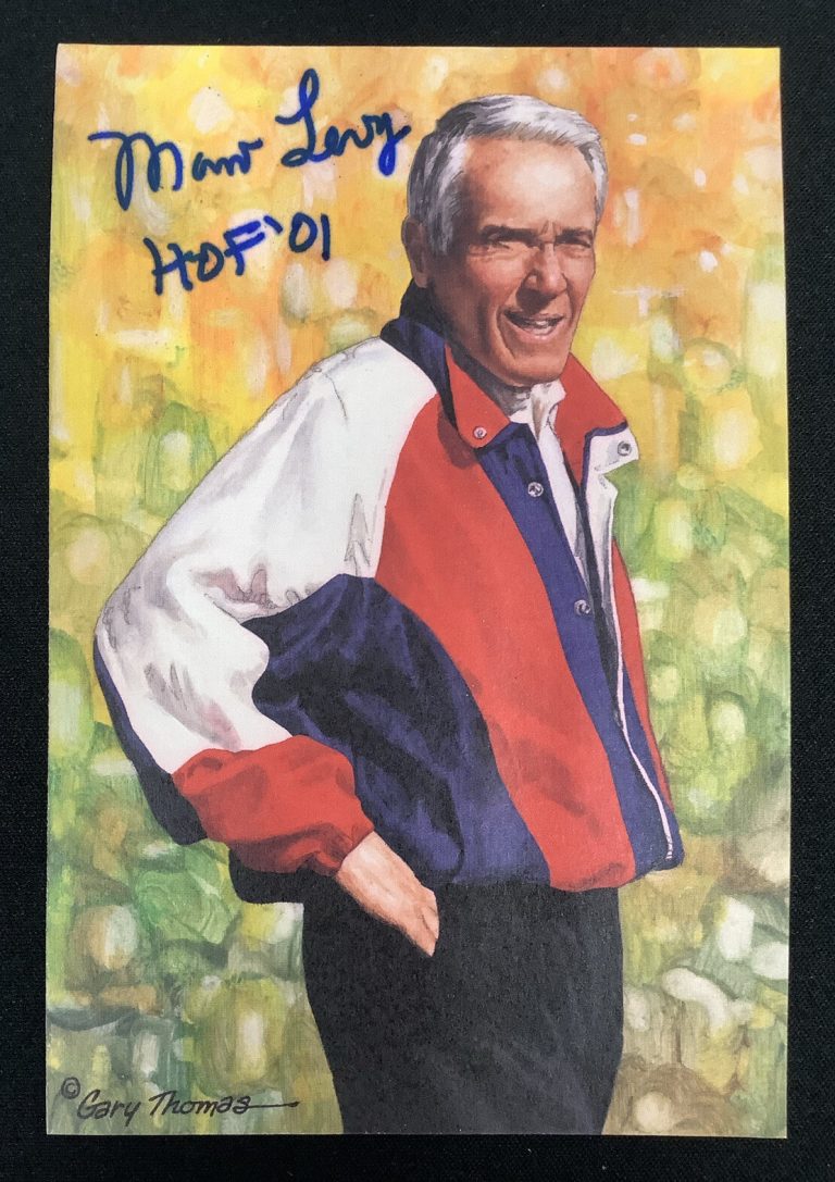 Marv Levy Signed GLAC Goal Line Art Card Football Autograph Buffalo Bill HOF JSA