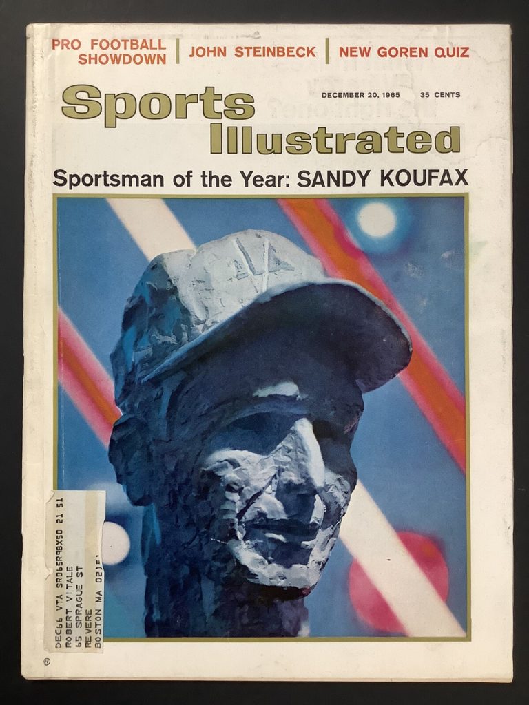 Sandy Koufax Sports Illustrated Sportsman of Year Vintage LA Dodgers Dec 20 1965