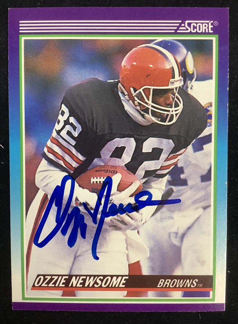 Ozzie Newsome Signed 1990 Score #443 Card Football Browns Autograph HOF JSA