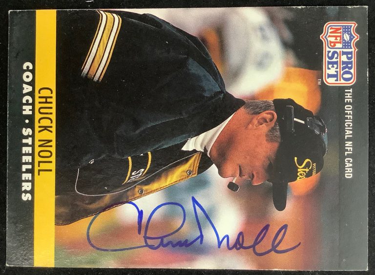Chuck Noll Signed 1990 Pro Set #275 Card Football Steelers Autograph HOF JSA