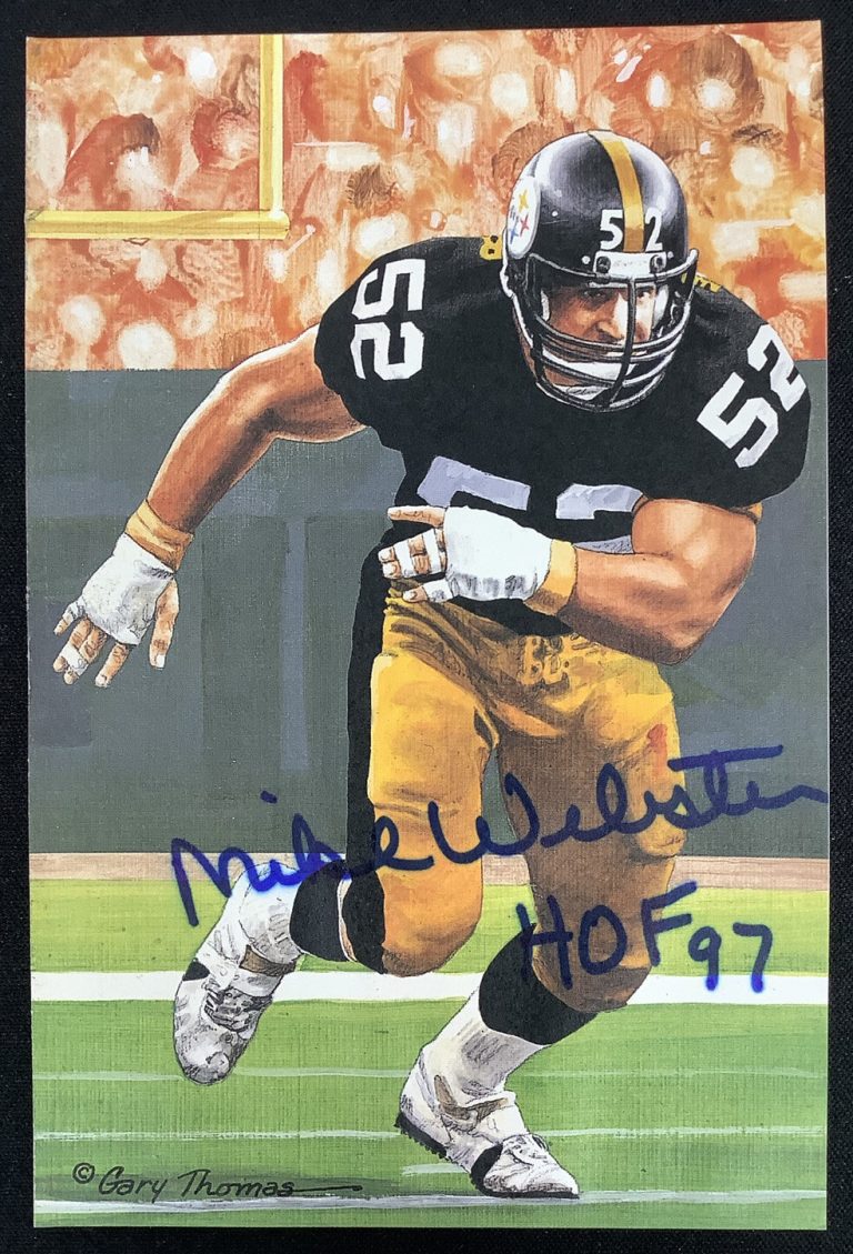 Mike Webster Signed GLAC Goal Line Art Card Steelers Autograph DAMAGED HOF JSA