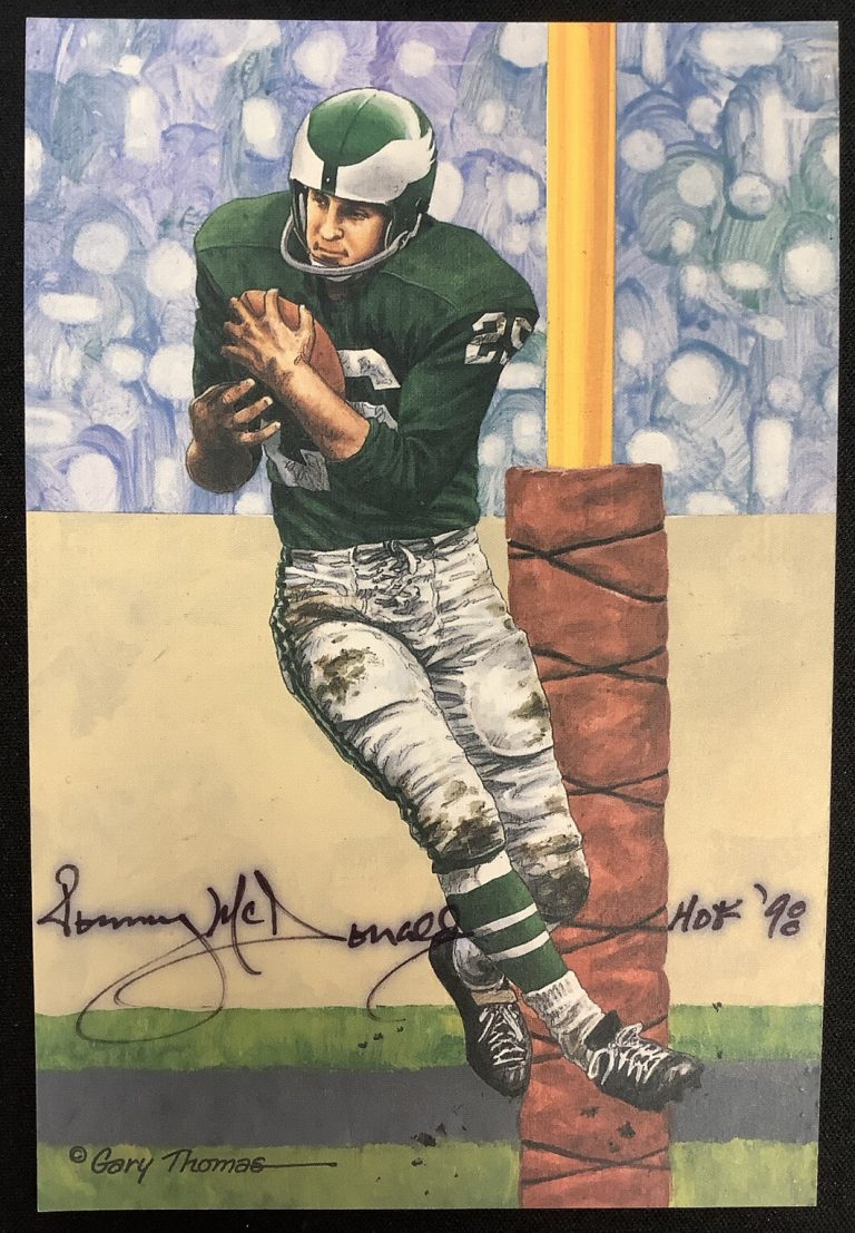Tommy McDonald Signed GLAC Goal Line Art Card Football Autograph Eagles HOF JSA