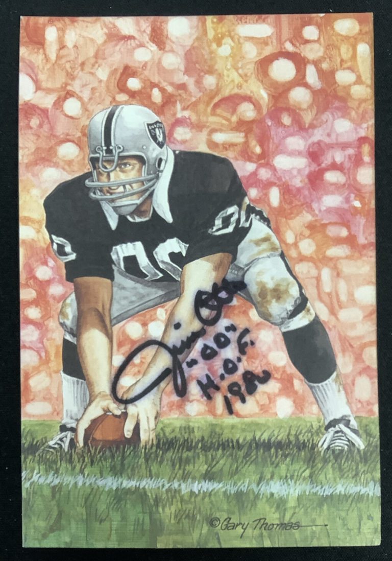 Jim Otto Signed GLAC Goal Line Art Card Autograph DAMAGED Raiders HOF Insc JSA 2
