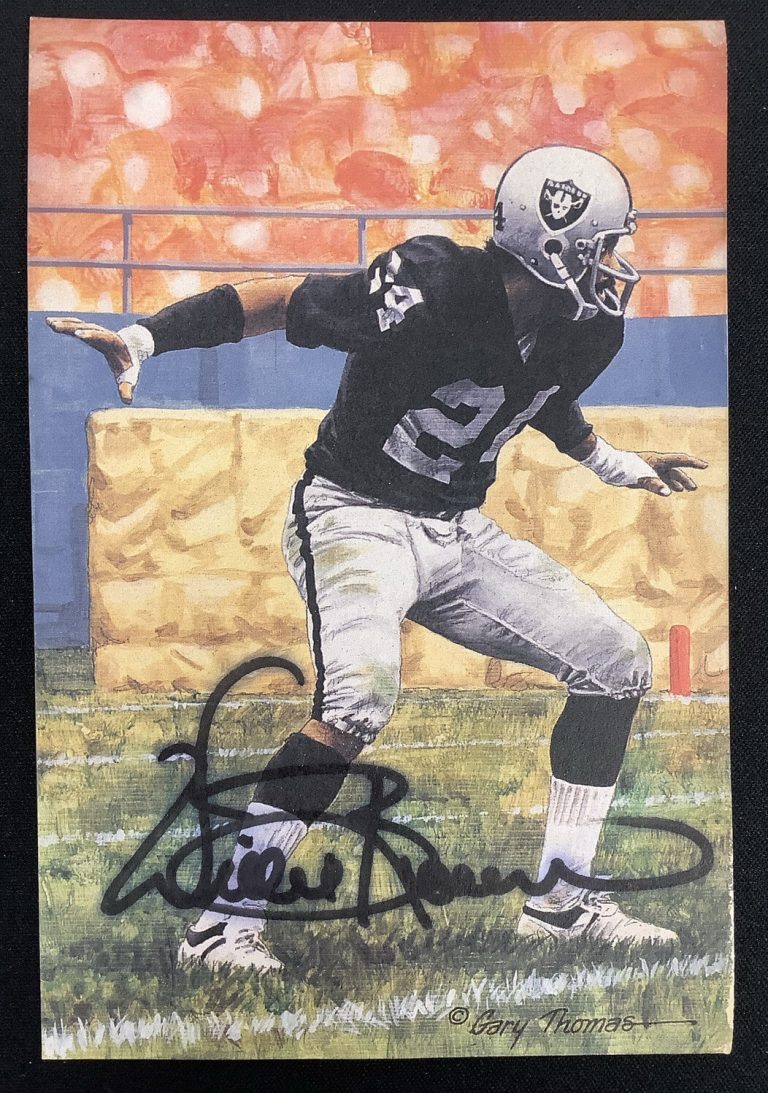 Willie Brown Signed GLAC Goal Line Art Card Autograph DAMAGED Raiders HOF JSA
