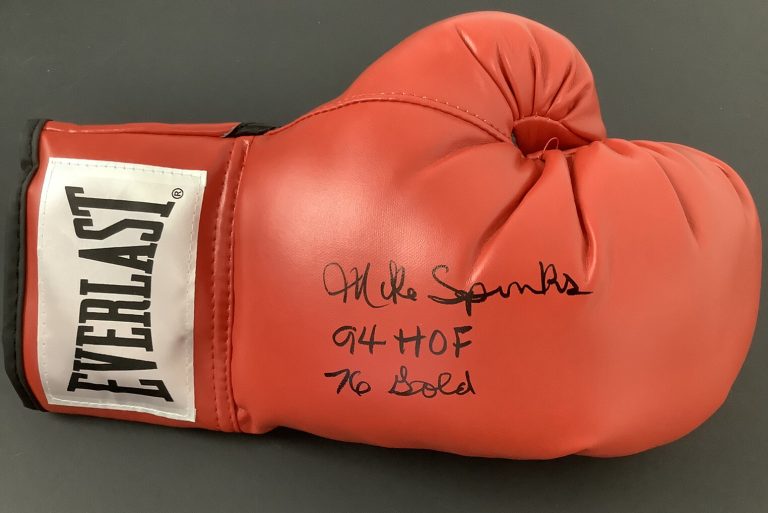 Michael Spinks Signed Boxing Glove Everlast Autograph 76 Gold 94 HOF Inscr JSA 2