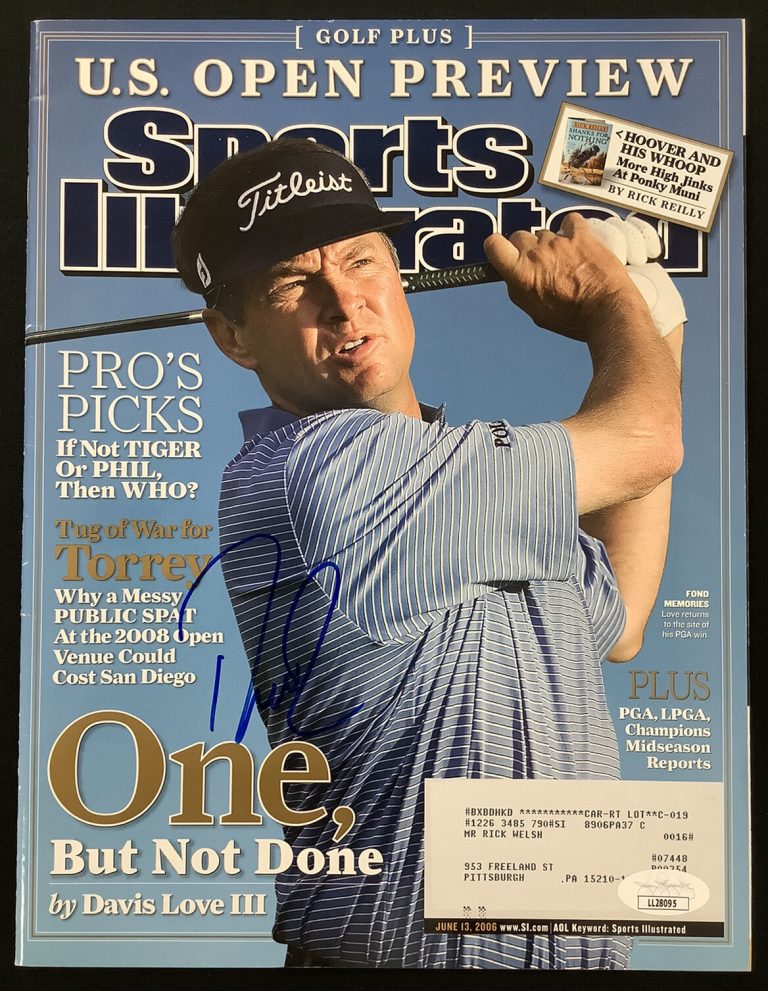 Davis Love III Signed Sports Illustrated Mag 6/13/06 Golf Autograph PGA Open JSA