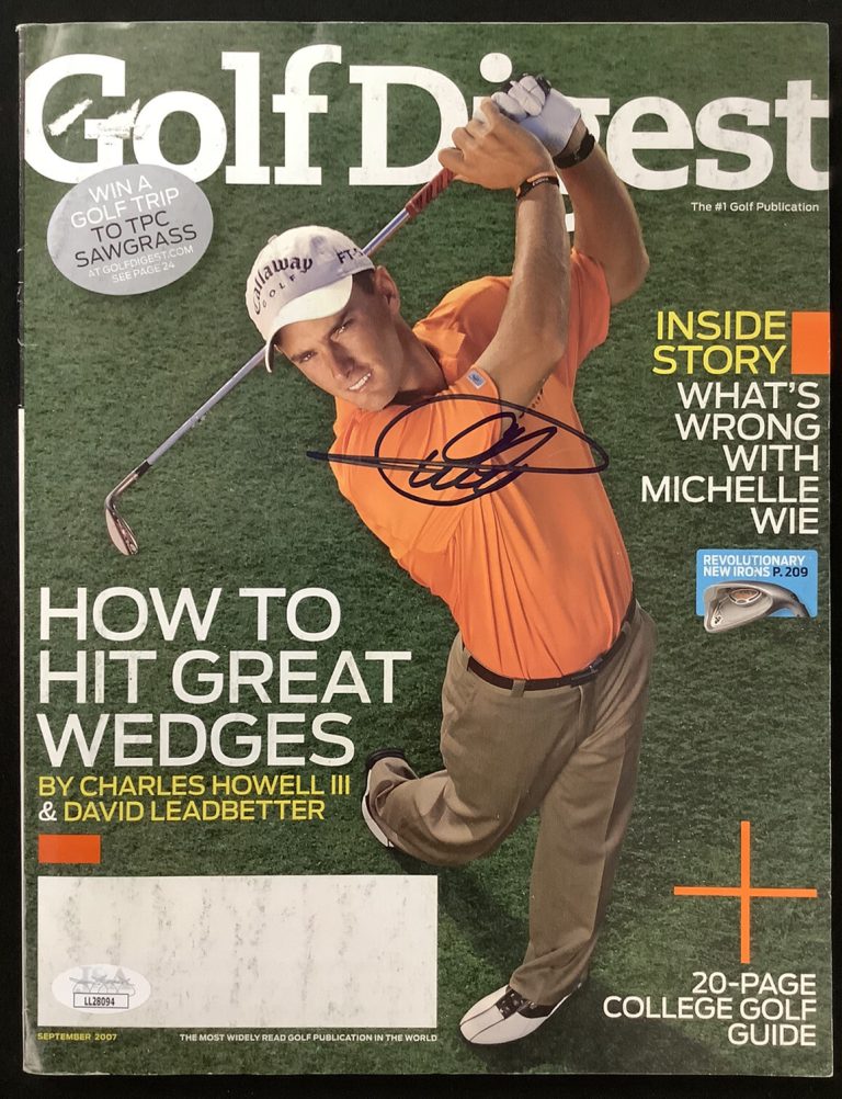 Charles Howell III Signed Golf Digest Magazine Sept 2007 NO LABEL Autograph JSA