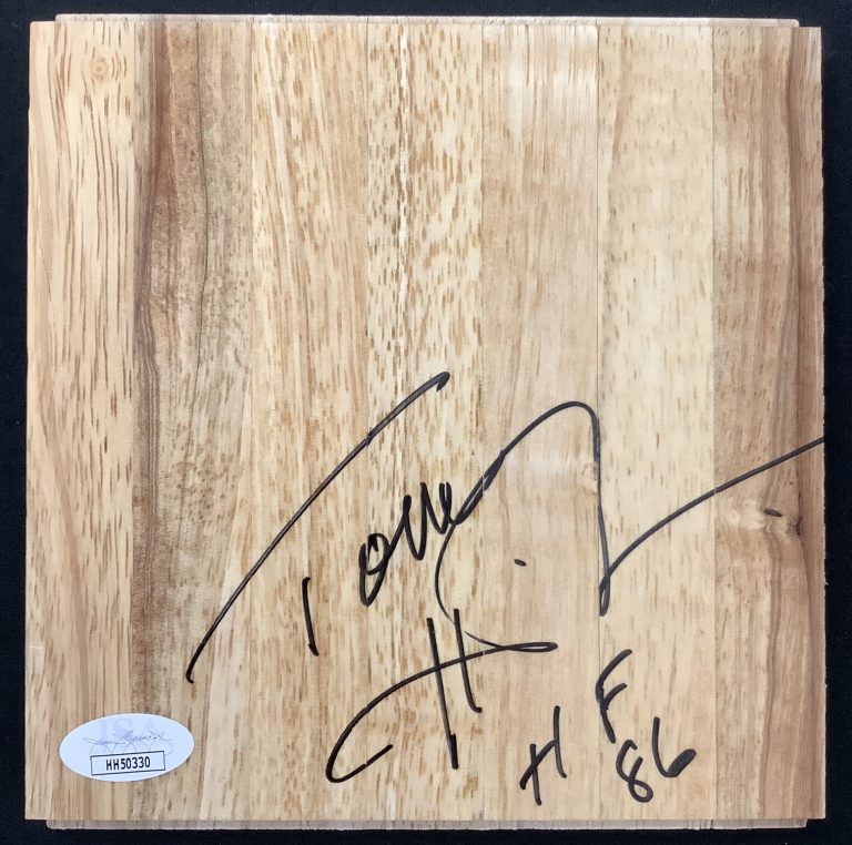 Tom Heinsohn Signed Floor Board Basketball Court Celtics Autograph HOF Inscr JSA