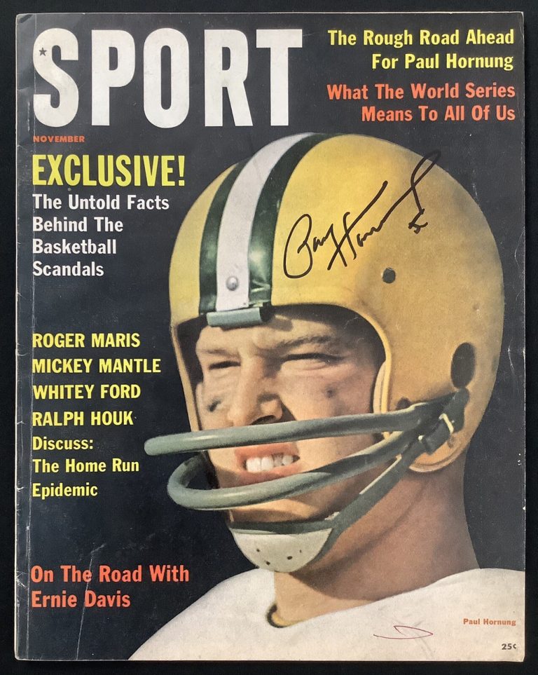 Paul Hornung Signed Sport Magazine November 1961 NO LABEL Packers Auto HOF JSA