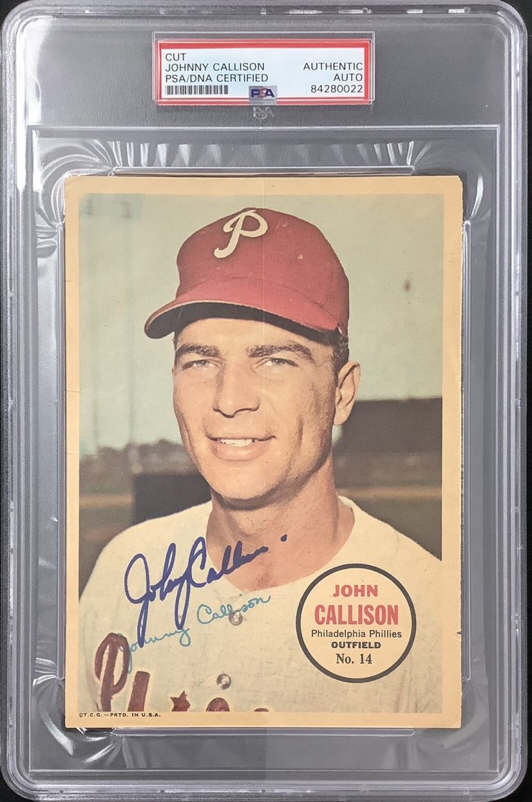 Johnny Callison Signed 1967 Topps Poster Inserts #14 Baseball Autograph PSA/DNA