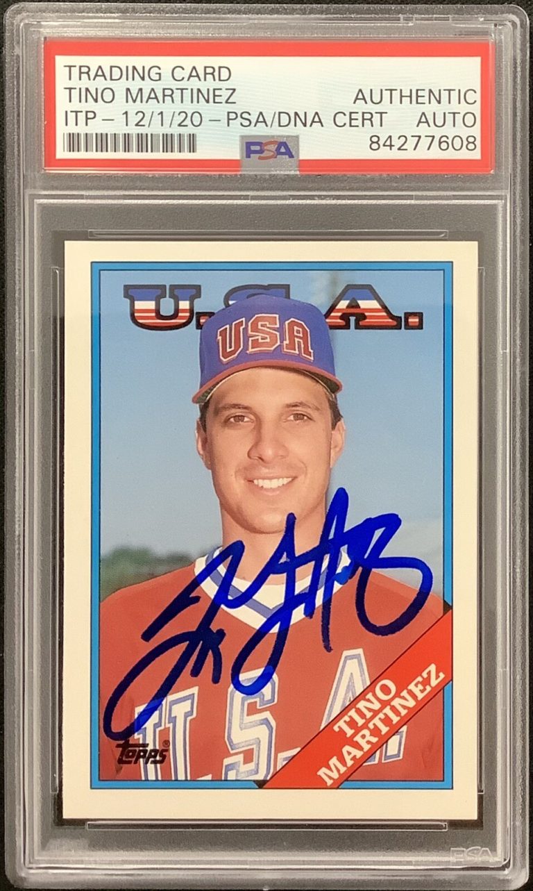 Tino Martinez Signed 1988 Topps #66T Rookie Baseball Card RC Autograph PSA/DNA