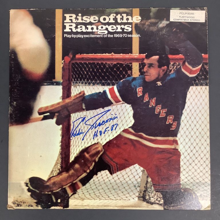 Eddie Giacomin Signed Album Rise of the Rangers Hockey Goalie Autograph HOF JSA