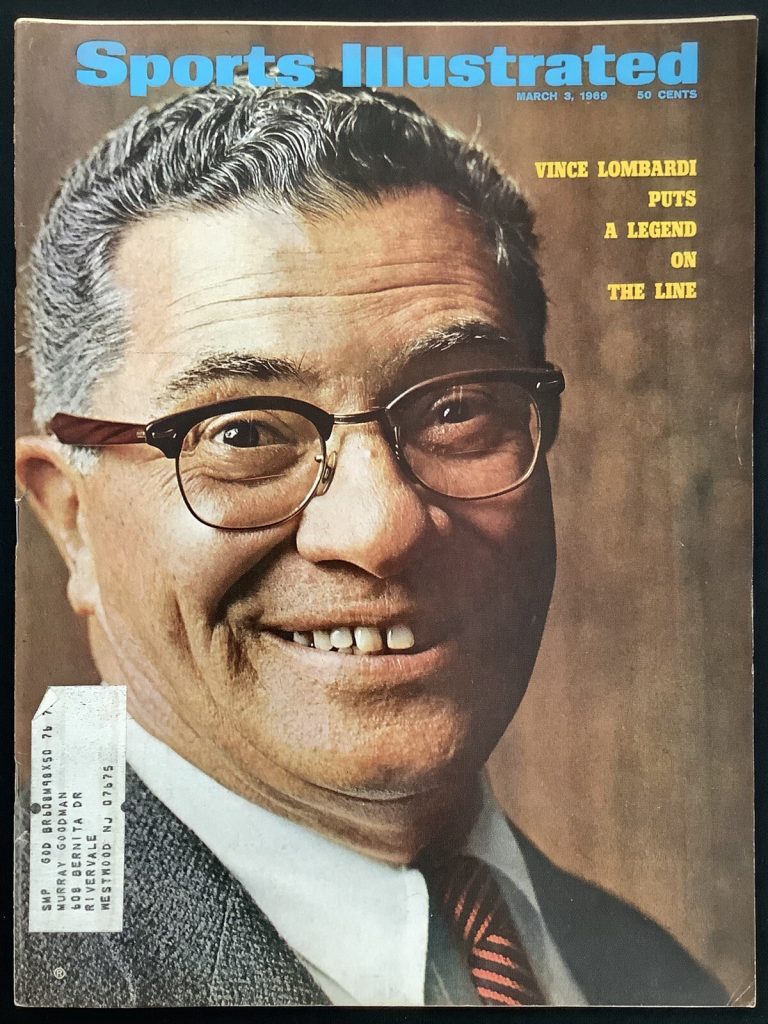 Vince Lombardi Sports Illustrated Magazine 3/3/69 HOF Packers Legend on the Libe