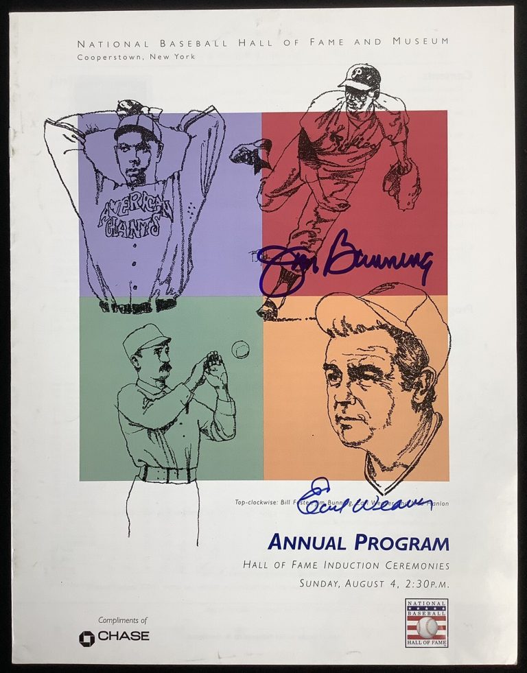 Jim Bunning Earl Weaver Signed 1996 HOF Induction Yearbook Orioles Autograph JSA