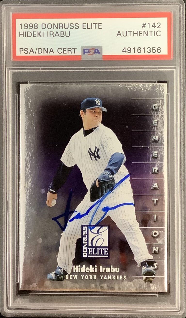 Hideki Irabu Signed 1998 Donruss Elite #142 Card Yankees Autograph WSC PSA/DNA