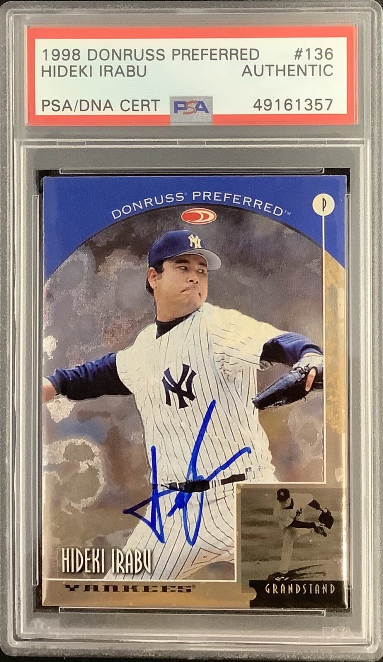 Hideki Irabu Signed 1998 Donruss Preferred #136 Card NYY Autograph WSC PSA/DNA