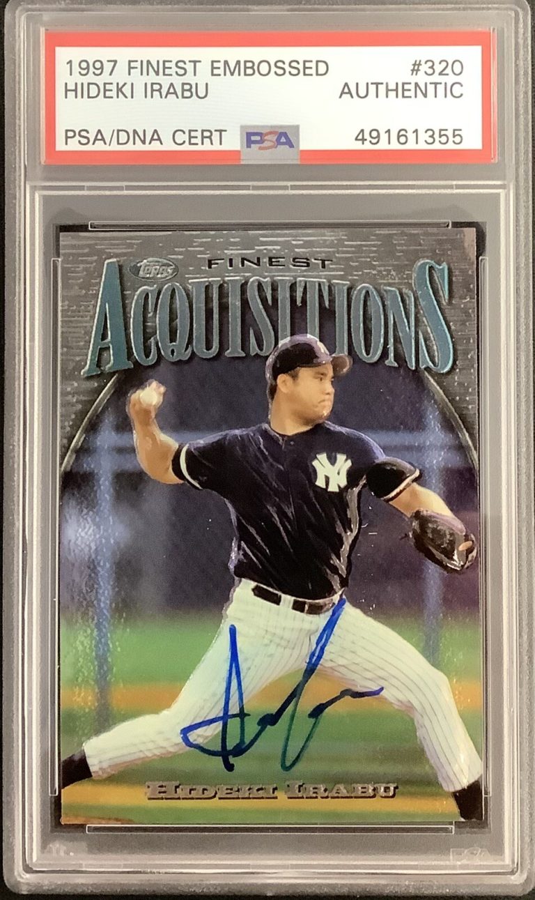 Hideki Irabu Signed 1997 Finest Embossed #320 Card NYY Autograph WSC PSA/DNA