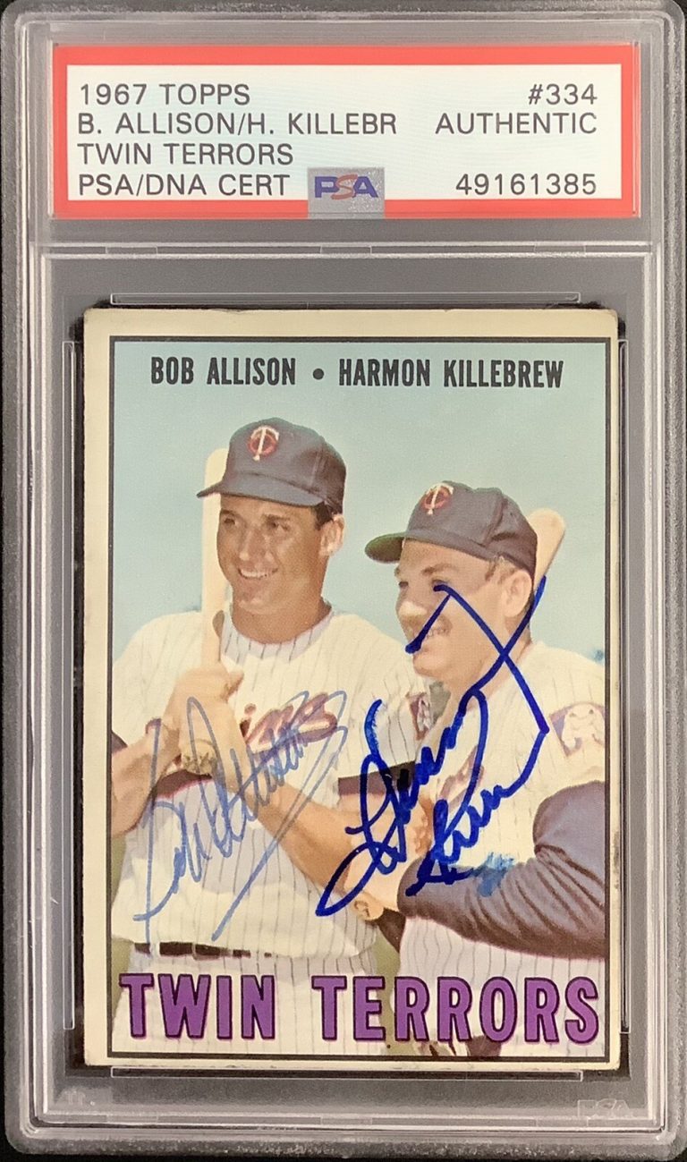 Harmon Killebrew Signed 1967 Topps #334 Card + Bob Allison Autograph PSA/DNA