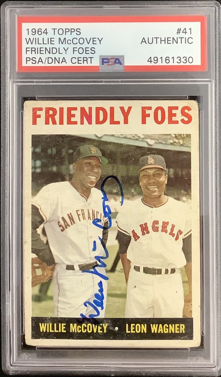 Willie McCovey Signed 1964 Topps #41 Baseball Card Giants HOF Autograph PSA/DNA