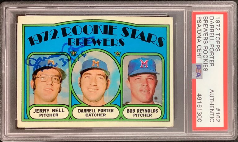 Darrell Porter Signed 1972 Topps #162 Card Brewers Autograph Inscription PSA/DNA