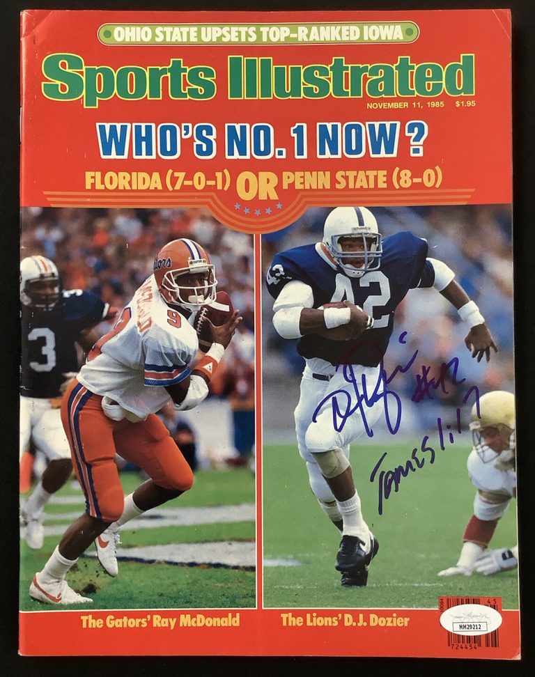 DJ Dozier Signed Sports Illustrated 11/11/85 No Label Vikings Mets Autograph JSA