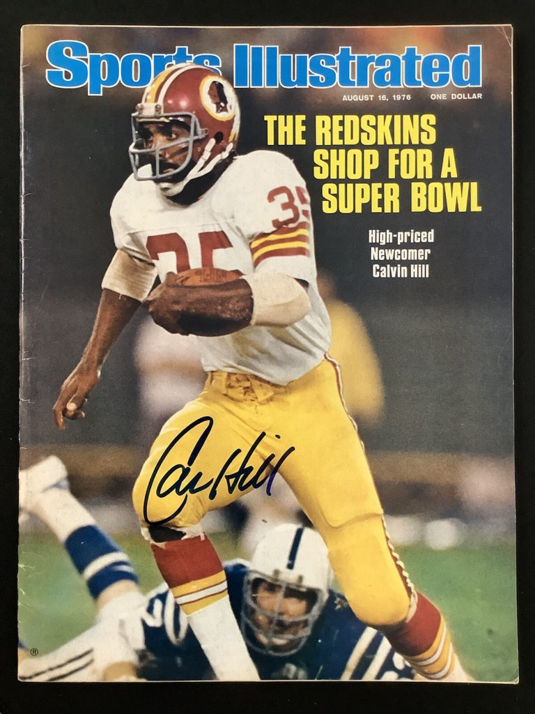 Calvin Hill Signed Sports Illustrated 8/16/76 No Label Redskins Autograph JSA