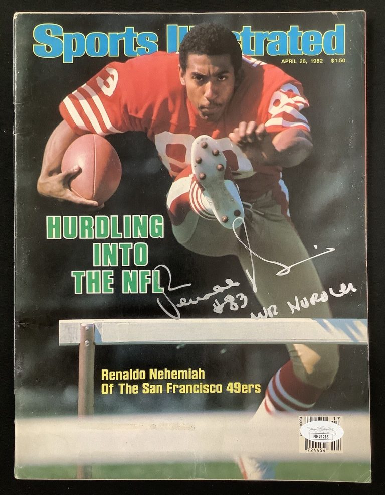 Renaldo Nehemiah Signed Sports Illustrated 4/26/82 No Label 49ers Autograph JSA