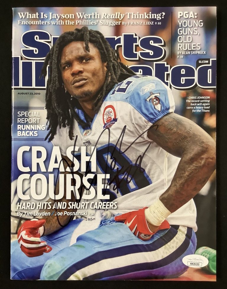 Chris Johnson Signed Sports Illustrated 8/23/10 No Label Titans Autograph JSA
