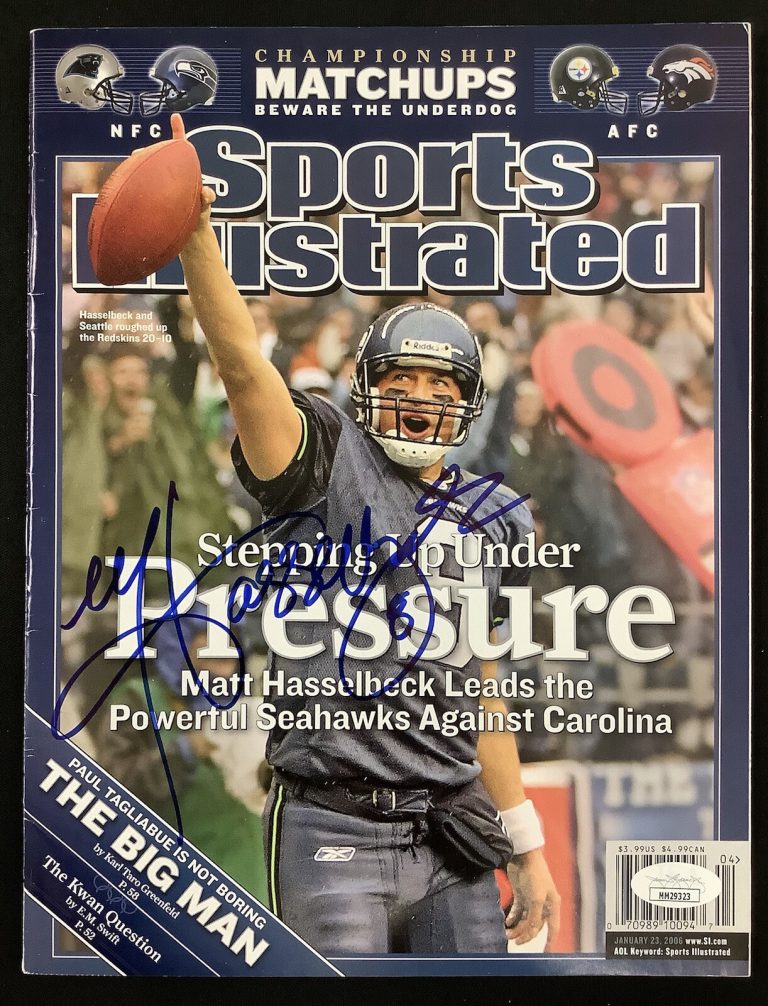 Matt Hasslebeck Signed Sports Illustrated 1/23/06 No Label Seahawks Auto JSA