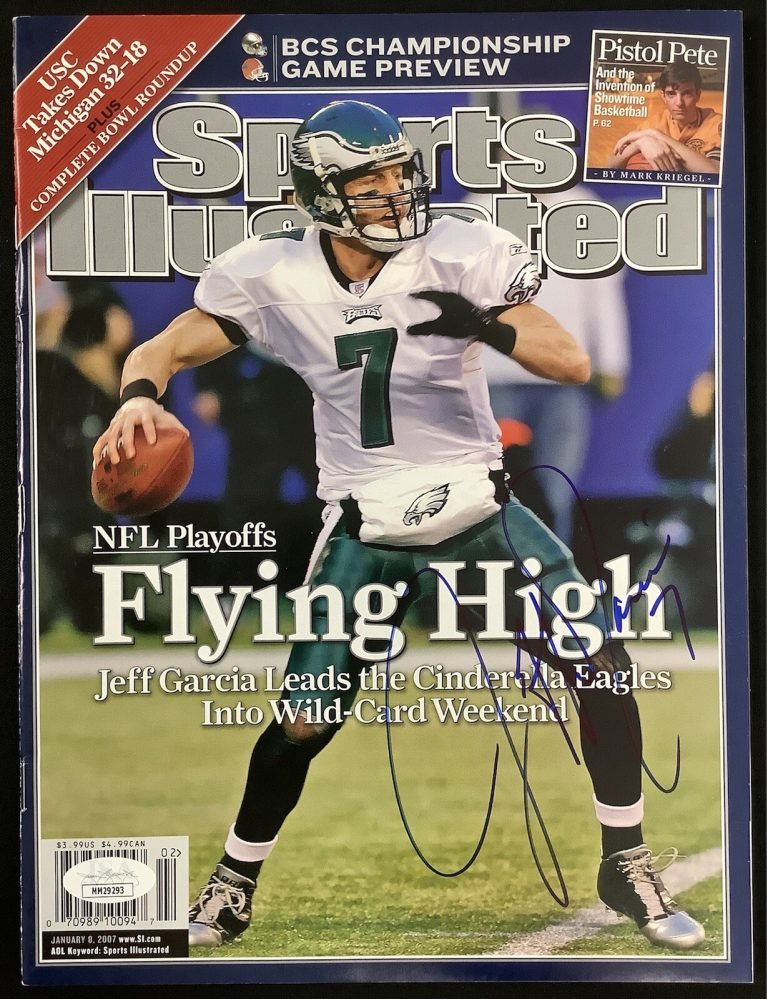 Jeff Garcia Signed Sports Illustrated 1/8/07 No Label Eagles Autograph JSA