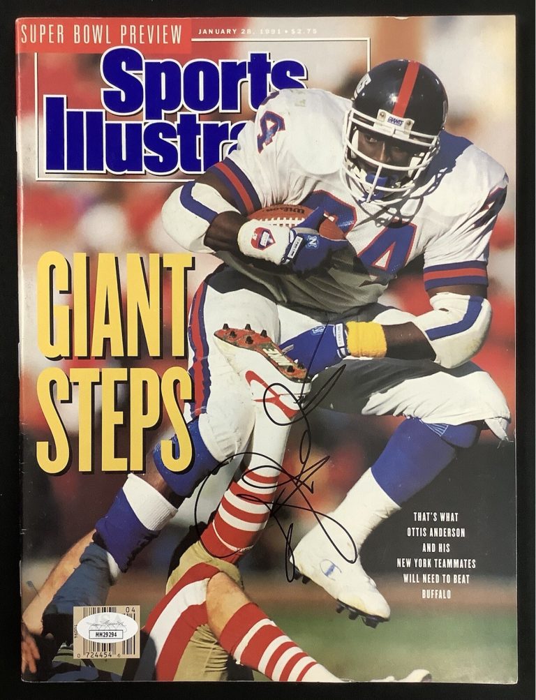 Ottis Anderson Signed Sports Illustrated 1/28/91 No Label Giants Autograph JSA
