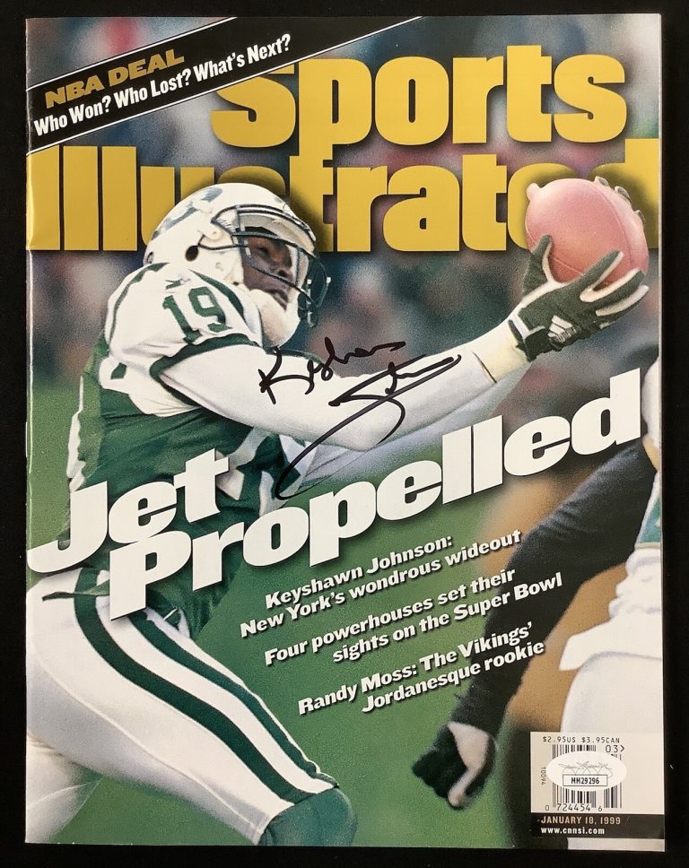 Keyshawn Johnson Signed Sports Illustrated 1/18/99 No Label Jets Autograph JSA