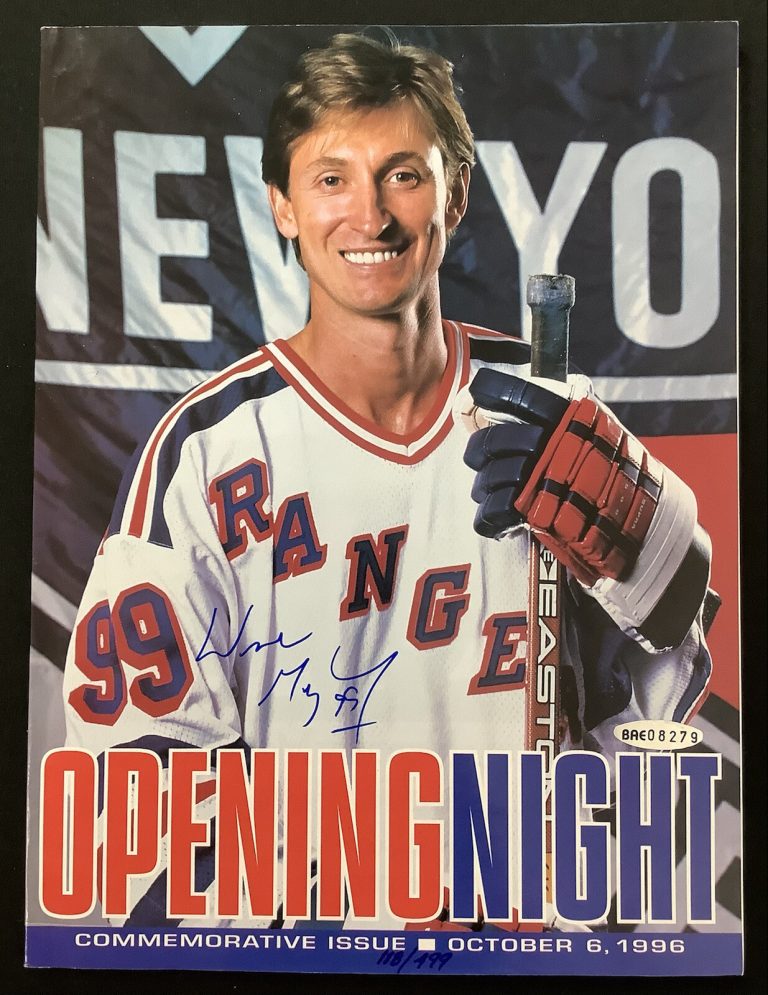 Wayne Gretzky Signed Game Night Mag 10/6/96 Rangers Hockey Auto Upper Deck Holo