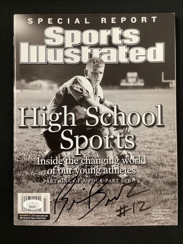 Brian Brohm Signed Sports Illustrated 11/18/02 No Label Kentucky Autograph JSA
