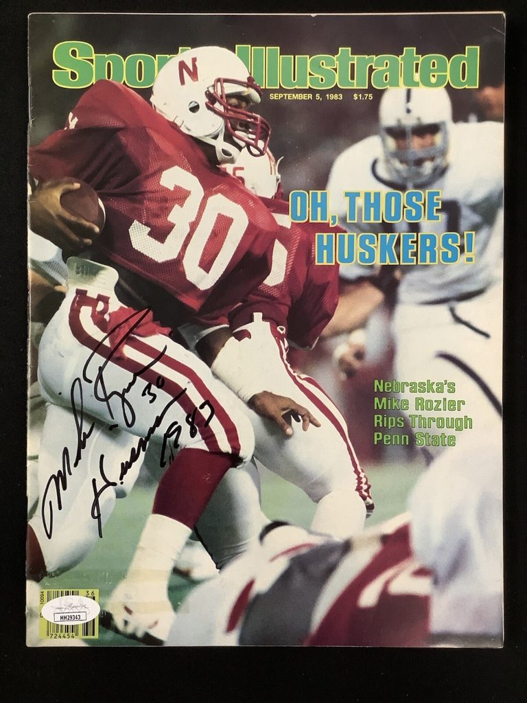 Mike Rozier Signed Sports Illustrated 9/5/83 No Label Nebraska Autograph JSA