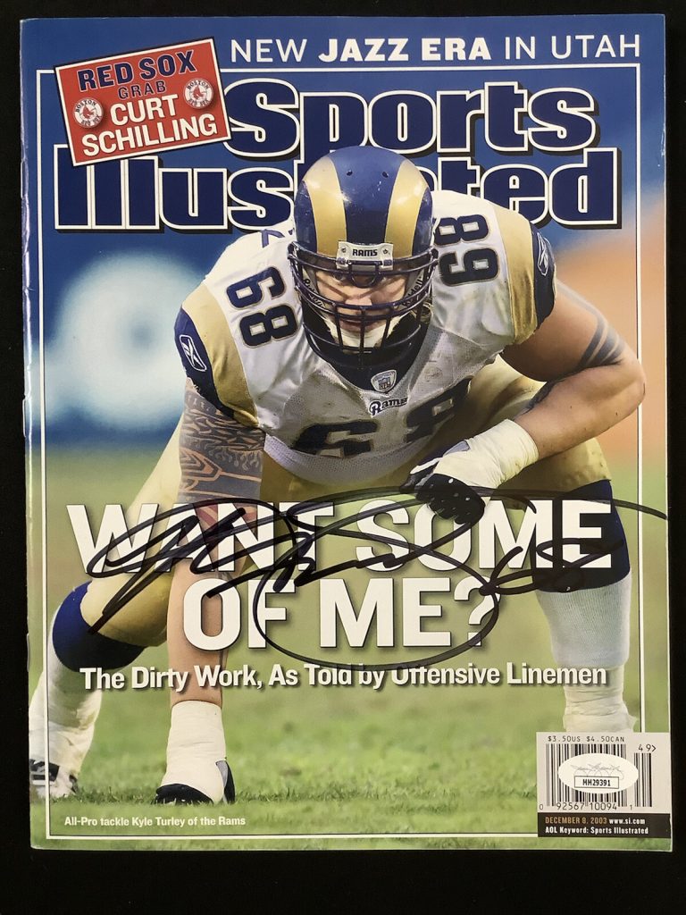 Kyle Turley Signed Sports Illustrated Mag 12/8/03 No Label LA Rams Autograph JSA
