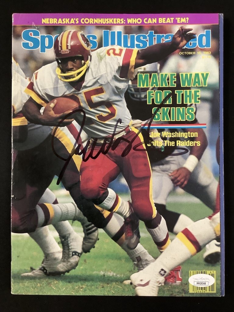 Joe Washington Signed Sports Illustrated 10/10/83 No Label Redskins Auto JSA