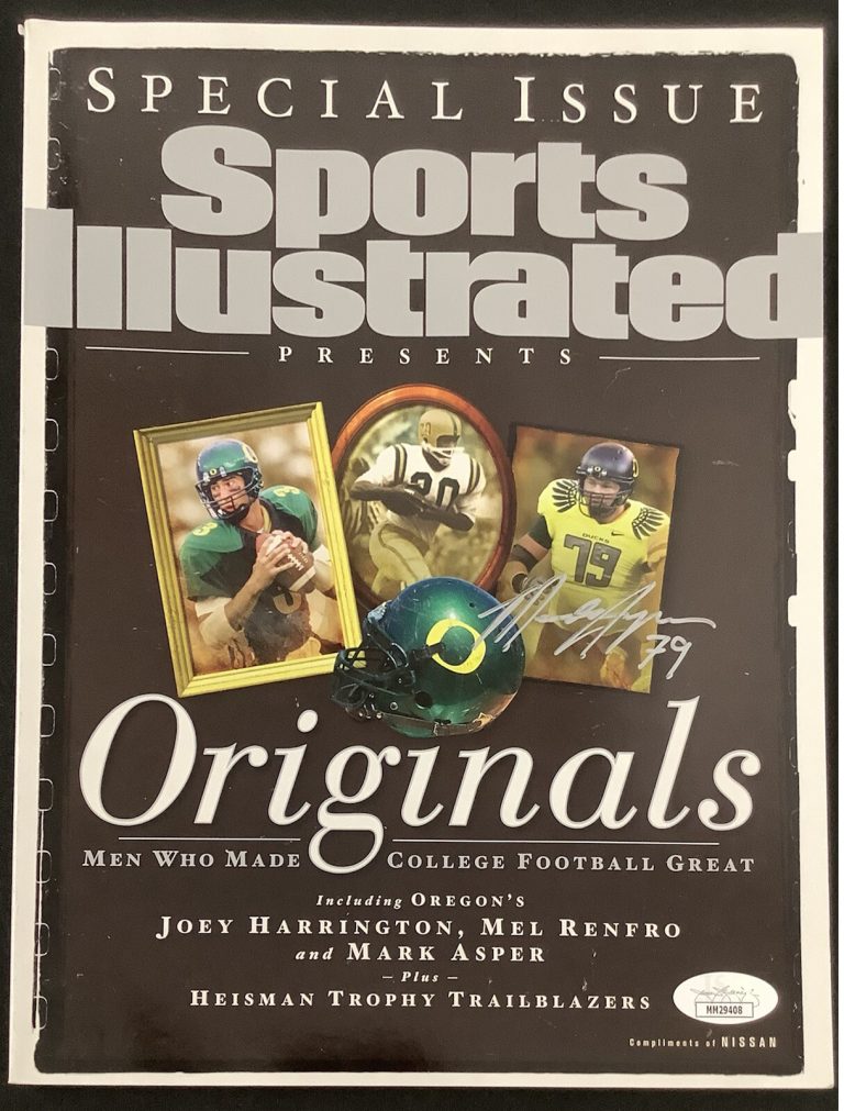 Mark Asper Signed Sports Illustrated Oregon Originals 2010 No Label Auto JSA