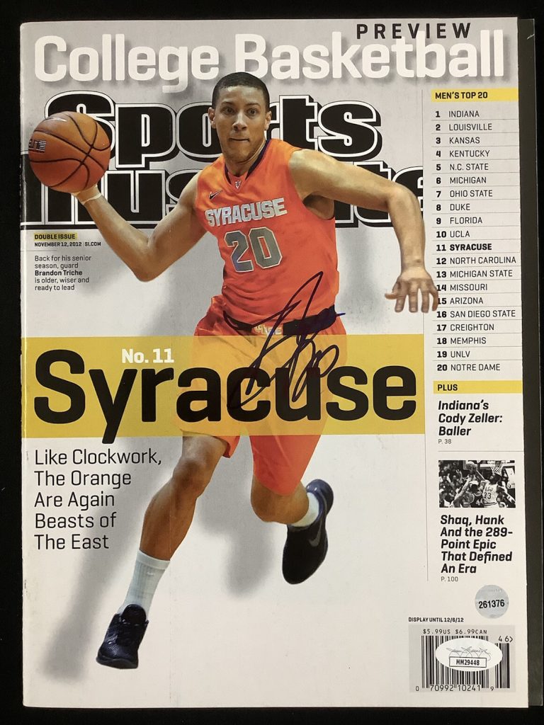 Brandon Triche Signed Sports Illustrated 11/12/12 No Label Syracuse Auto JSA