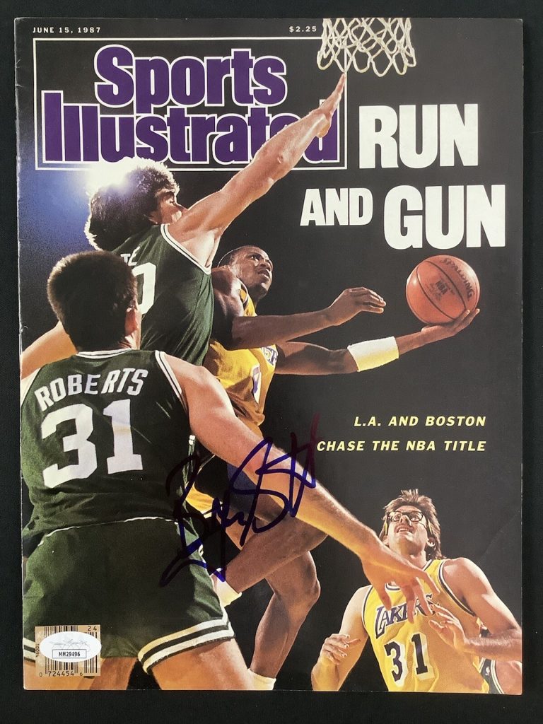 Byron Scott Signed Sports Illustrated 6/15/87 No Label Lakers Autograph JSA