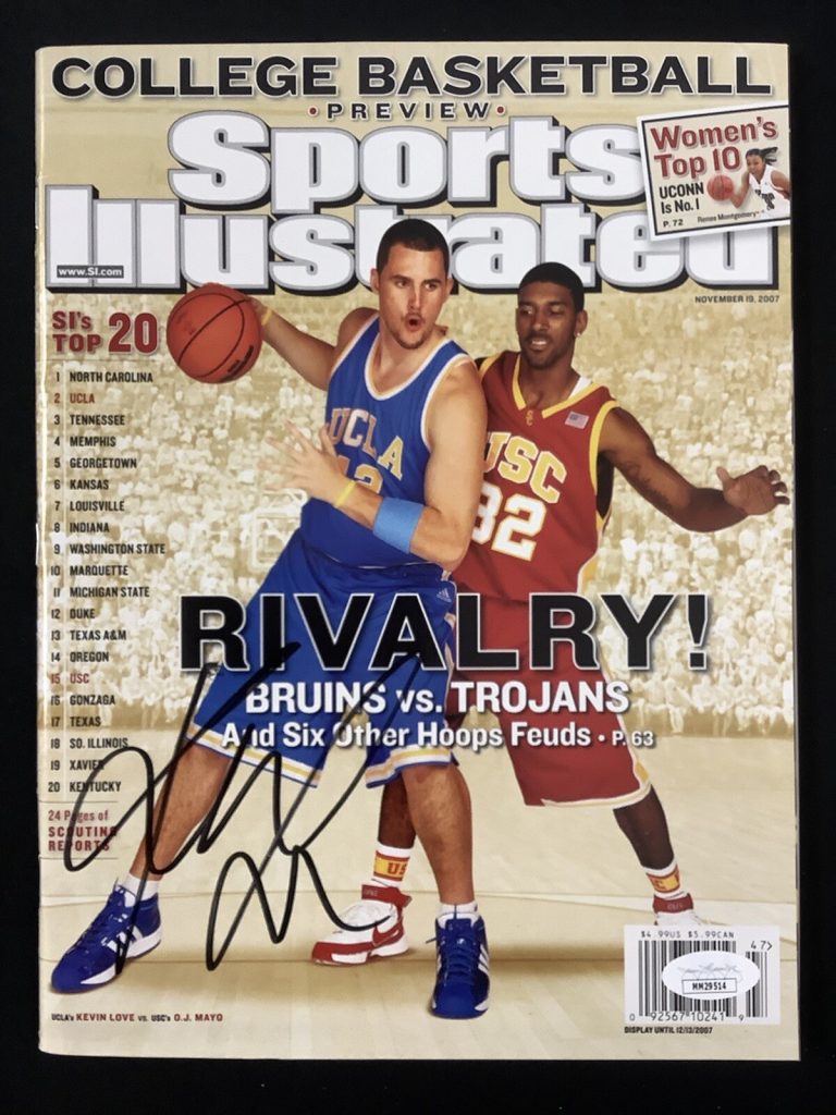 Kevin Love Signed Sports Illustrated 11/19/07 No Label UCLA Bruins Autograph JSA