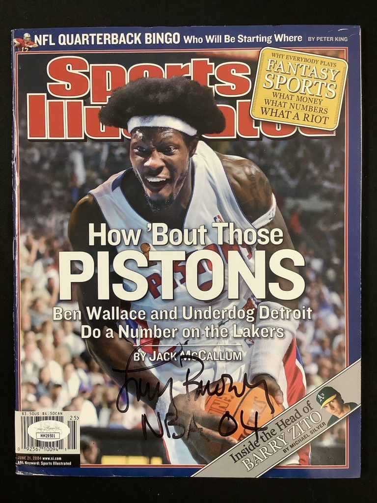 Larry Brown Signed Sports Illustrated 6/21/04 No Label Pistons Coach Auto JSA