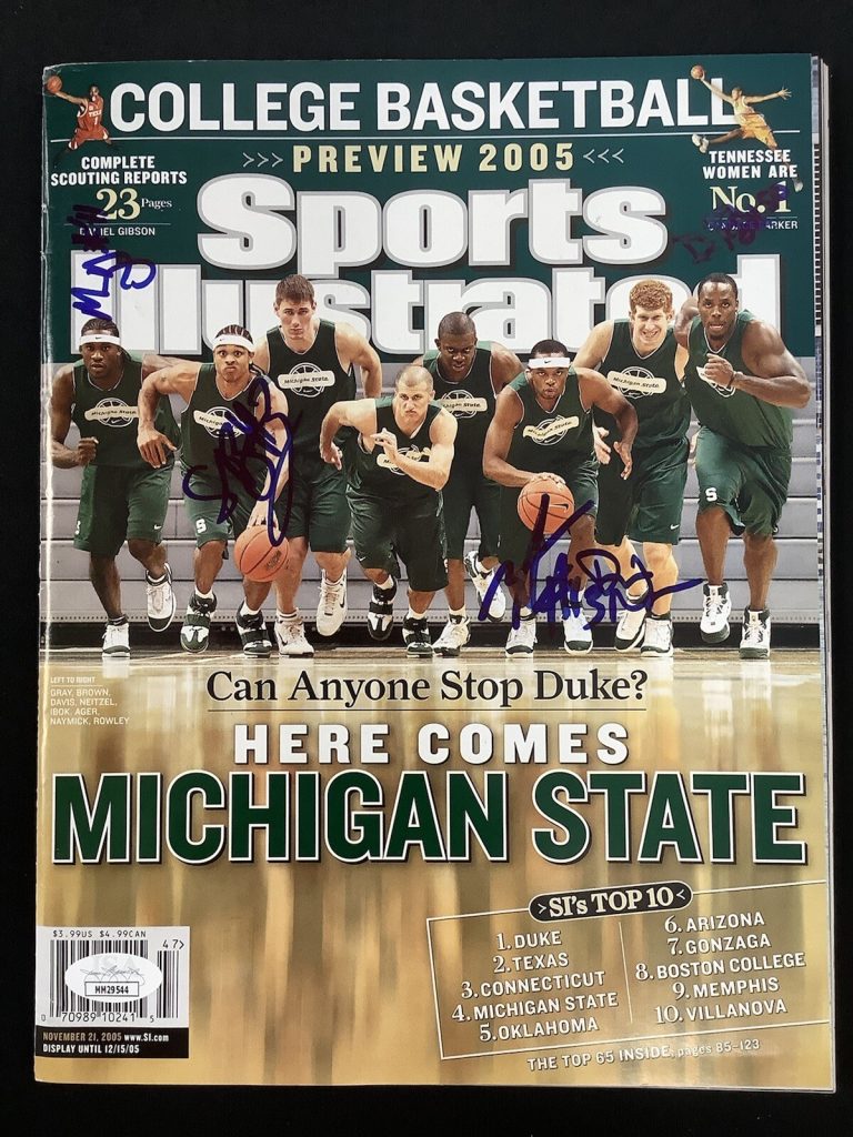 Marquise Gray Signed Sports Illustrated 11/21/05 No Label +3 Michigan Auto JSA
