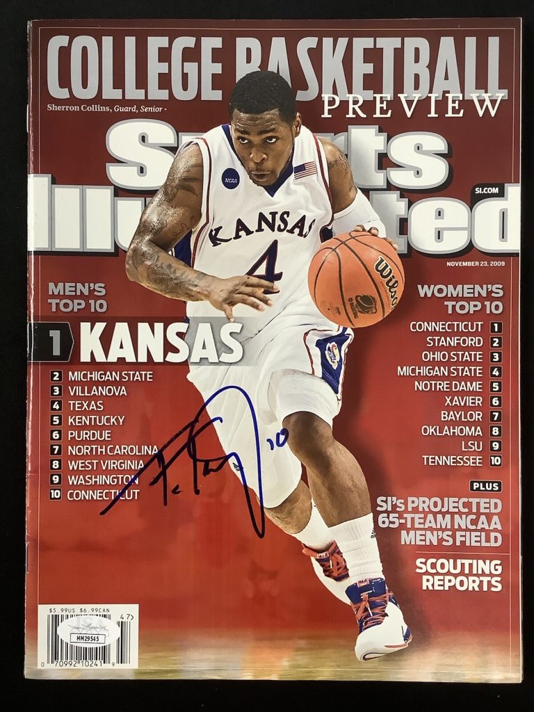 Tyshawn Taylor Signed Sports Illustrated 11/23/09 No Label Jayhawks Auto JSA