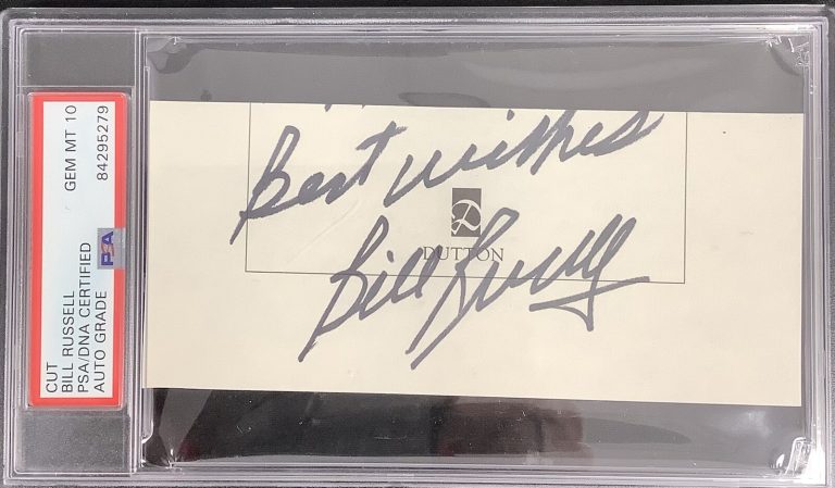 Bill Russell Signed Book Cut NBA Basketball Celtics HOF PSA/DNA Auto 10