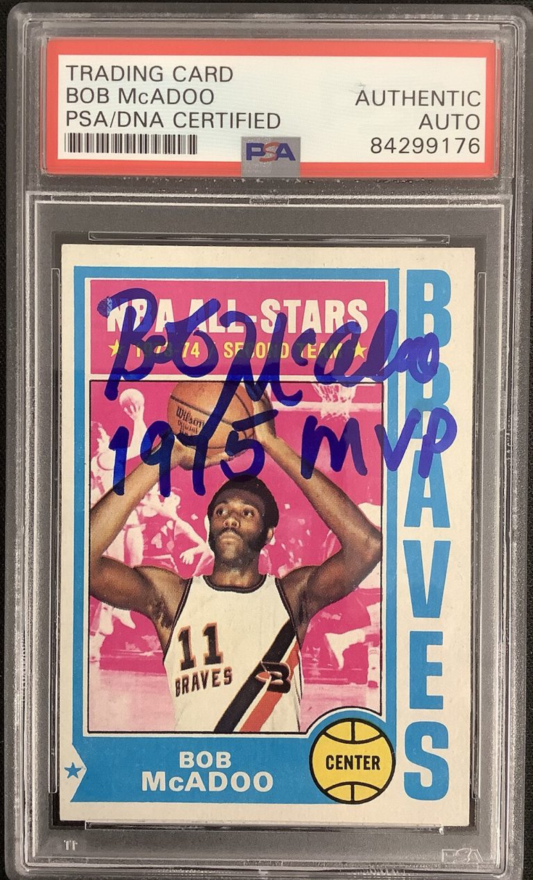 Bob McAdoo Signed 1975 Topps #80 Basketball Card Braves HOF 75 MVP Auto PSA/DNA